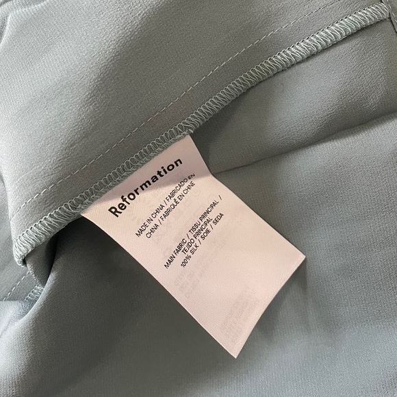 Reformation Frankie Silk Dress in Verdigris *NWT* - Picture 6 of 6
